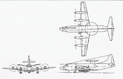 Copy (2) of 3-view drawing of Lockheed CL-520 Land-based Fle.JPG