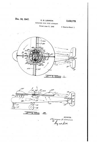 Lennon Rotating Disc Type Aircraft (Patent 2432775).png