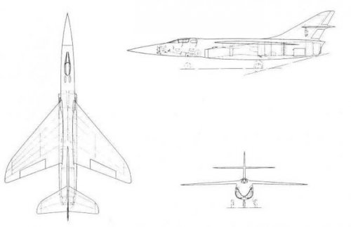 The first version of the supersonic fighter the Hawker p. 1103  (11.2.54). Bae Famborough.jpg