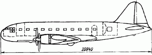 The first draft version of the IL-12 with four engines m-.88v.gif