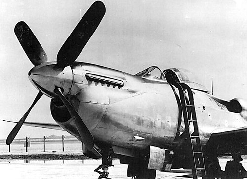 The Packard-powered XP-81 prototype idle on the Muroc airstrip.jpg