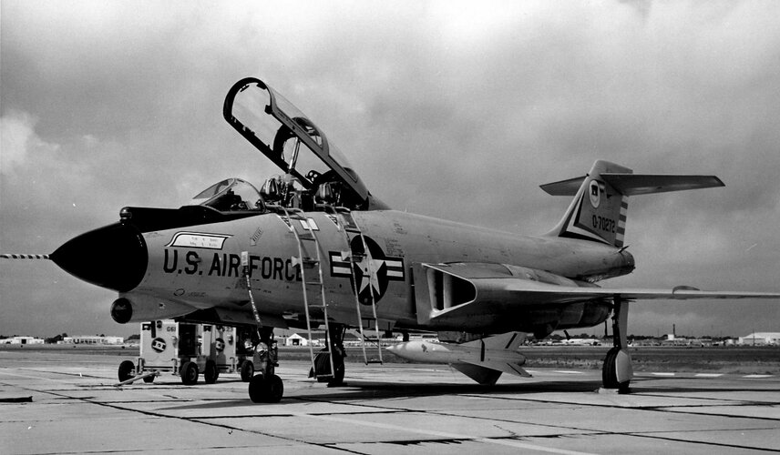 McDonnell F-101 Voodoo with additional sensors and MIM-23 HAWK missile.jpg