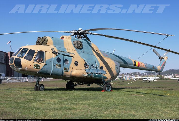 Belgium Mi-8T (226223) at Budaors (29 April 2022).jpg