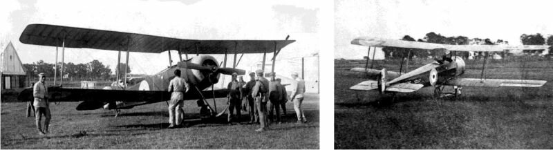 Avro 504 K H2476, Mision Scott, El Palomar Parodi on the right 1919.jpg