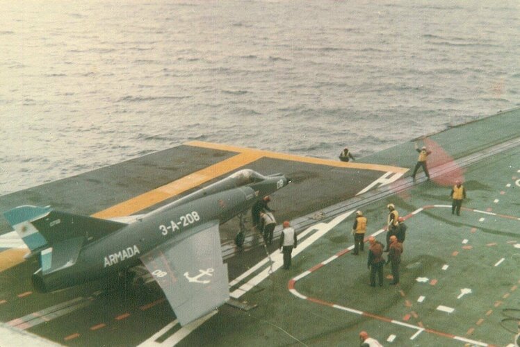 Argentine Navy Super Etendard (3-A-208, 0758) of 2 Sqn first launch on 25 (1983).jpg
