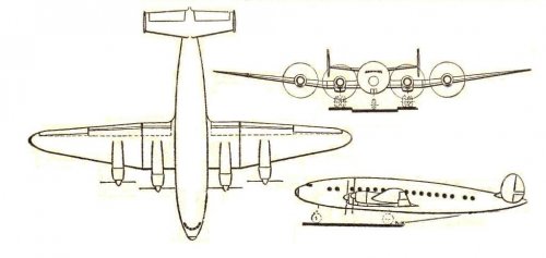 SNCASO Sud-Ouest SO.70 airliner project 3-view - Les Ailes - No. 1,623 - 9 Mars 1957.......jpg