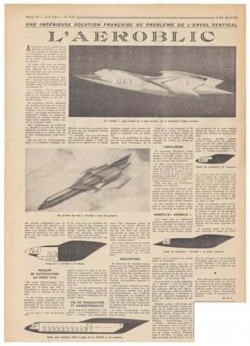 Ivan Labat Aéroblic VTOL projects - Les Ailes - No. 1,637 - 15 Juin 1957.......jpg