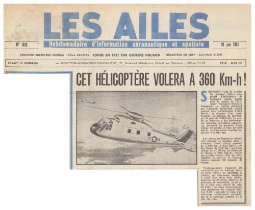 Sikorsky high-speed helicopter project - Les Ailes - No. 1,832 - 30 Juin 1961.......jpg