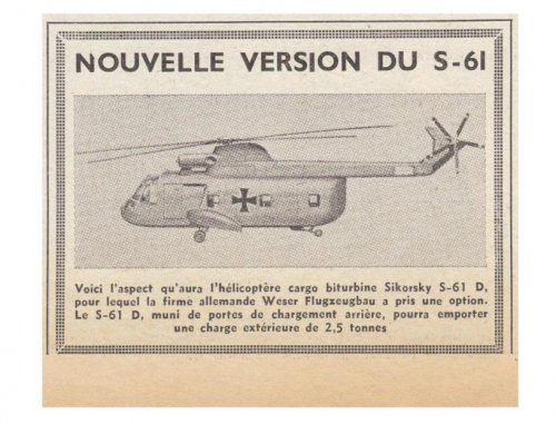 Sikorsky S-61D cargo helicopter project - Les Ailes - No. 1,814 - 24 Février 1961.......jpg