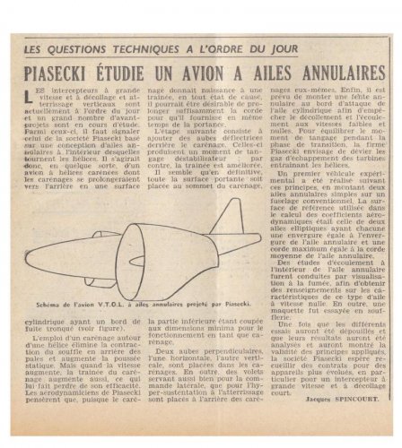 Piasecki annular-wing VTOL concept - Les Ailes - No. 1,799 - 12 Novembre 1960.......jpg