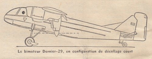 Dornier Do-29 V1 STOL light aircraft prototype side-elevation drawing - Les Ailes - No.jpg
