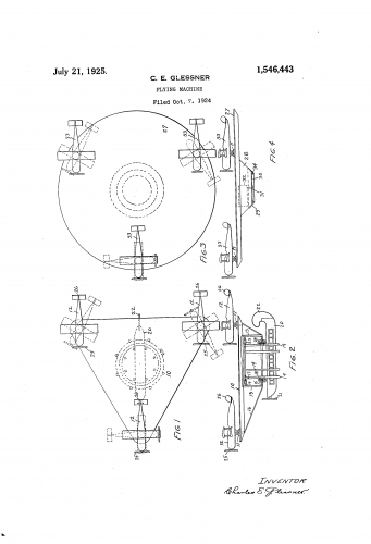 Glessner Flying Machine Patent (US1546443).png