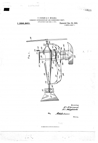 Ferrari & Miglioli Combined Hydroaeroplane and Submergible Craft  (US1288860) (1).png