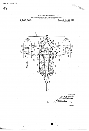 Ferrari & Miglioli Combined Hydroaeroplane and Submergible Craft  (US1288860) (2).png