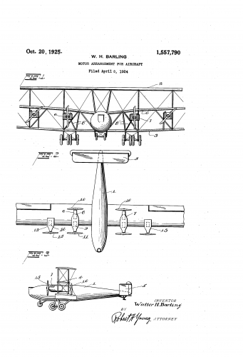 Barling Triplane Patent (US1557790).png
