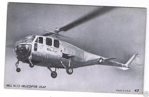 Bell H-12 Helicopter USAF #47 Exhibit Supply Co. Arcade Card 1950's.JPG