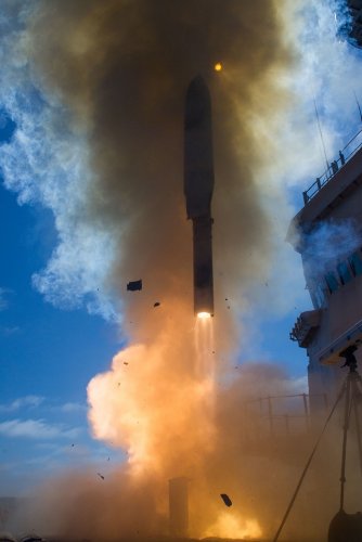 First LRASM Surface Launch Test at Sea1.JPG