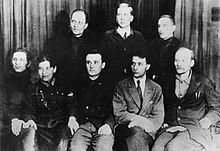 Members of GIRD. Left to right standing I.P. Fortikov, Yu A Pobedonostsev, Zabotin; sitting A.jpg