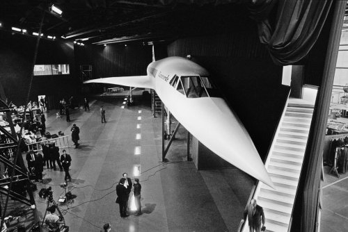 A full-scale wooden model of the Concorde on display March 1 1967.jpg