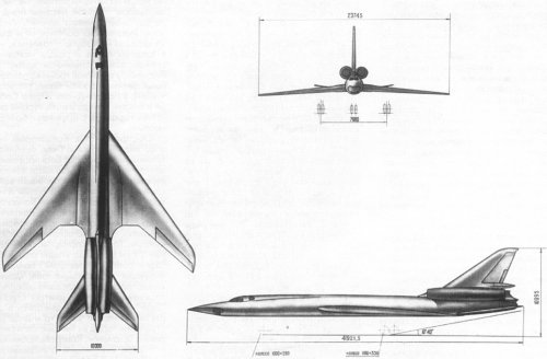 Larger image of the General view of the early version of the 105 aircraft with engines VD-7M.jpg