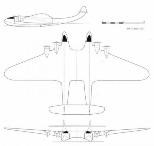 The project of a 4-motor two-seater hydroplane TsAGI.  1938.jpg