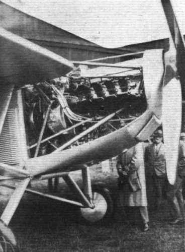 The inverted twelve-cylinder water-cooled Farman engine of the Farman stratosphere monoplane.jpg