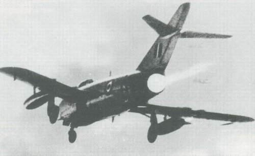 Egypt MiG-17F 1st Sqn scramble in full afterburner from Almaza AB 1956.jpg
