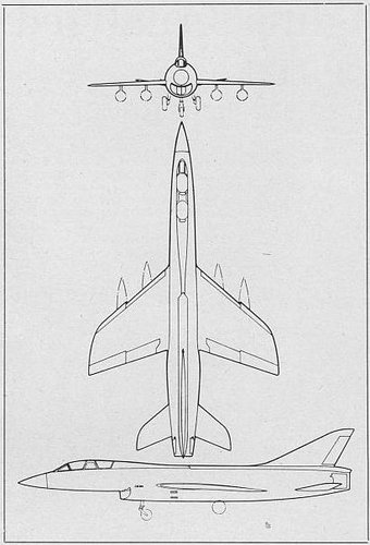 The aircraft, a two-seat development of the P.1121 project, was designed as a supersonic strik...jpg