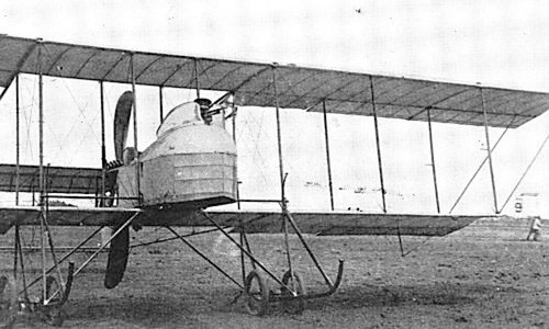 The Maurice Farman converted model Aeroplane front with Lieutenant Sawada.jpg