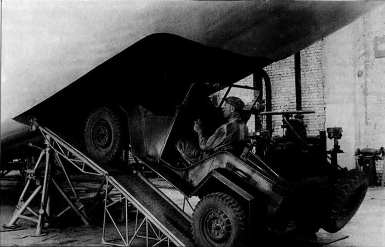 Loading the car Gaz-67B into the model of the T-117 aircraft (2).jpg