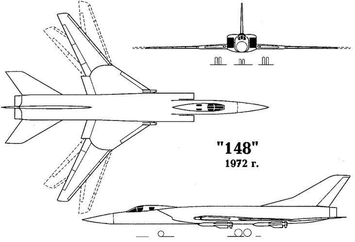 Tupolev Tu-148 concept from 1972. Note the strong resemblance to Tupolev’s Tu-22M Backfire bom...jpg