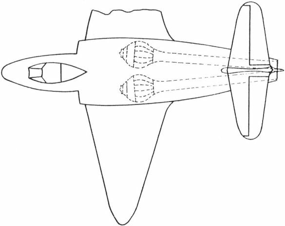 Rough RAE sketch of the Rocket from a report comparing wind tunnel tests of the Meteor, Ace, R...jpg