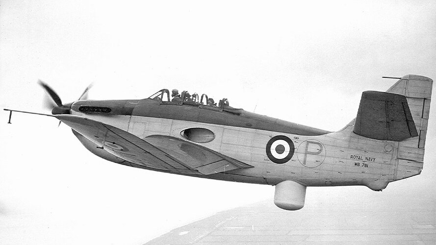 The Blackburn B-54 (YA7) WB781 flying with the revised fin and rudder.jpg