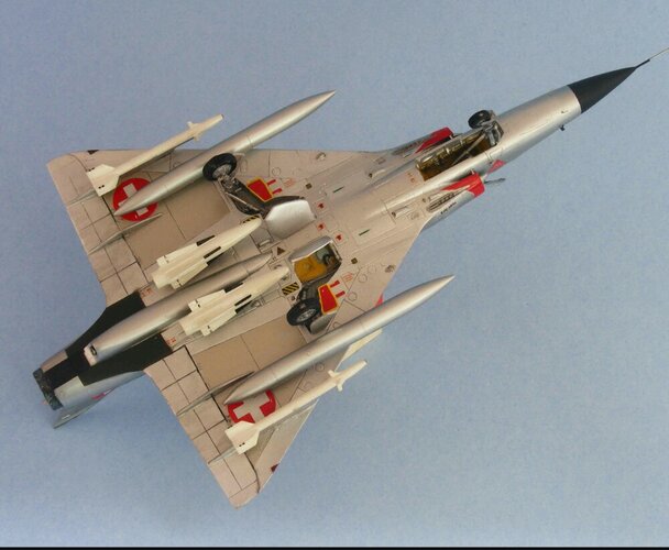 Model of Swiss Mirage IIIS, with Falcon AAM's.jpg