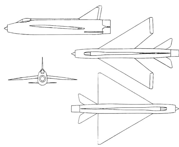 Project P.6  2 by English Electric, May 11, 1953. The top view of the delta wing project was d...jpg