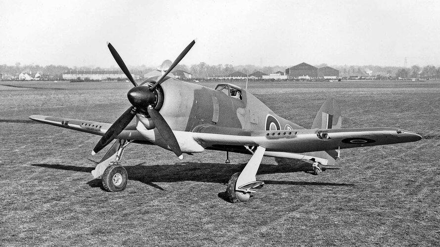 HG641 at Langley, with its revised cowling. Note the 12 machine-gun ports in the wing.jpg