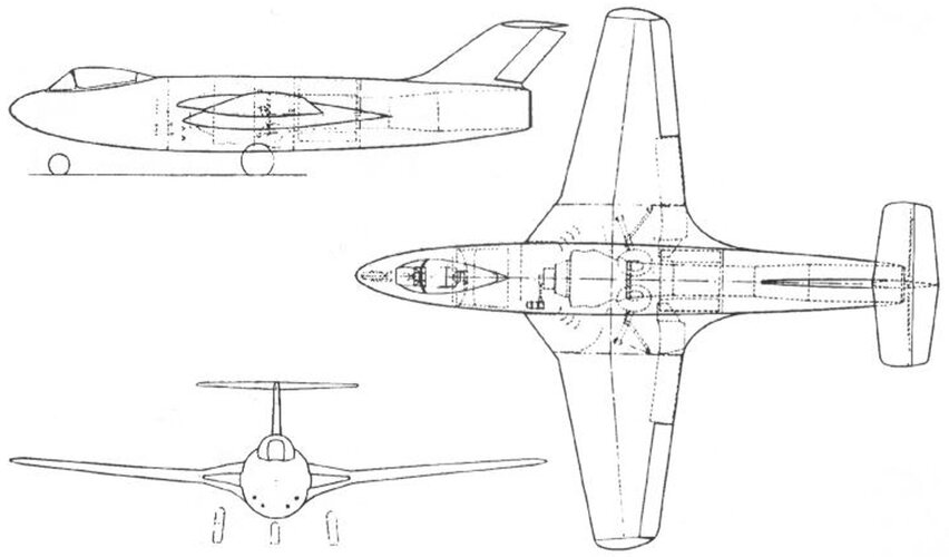 scheme of the P.1068 interceptor project (intermediate version) with a straight wing; March 16...jpg