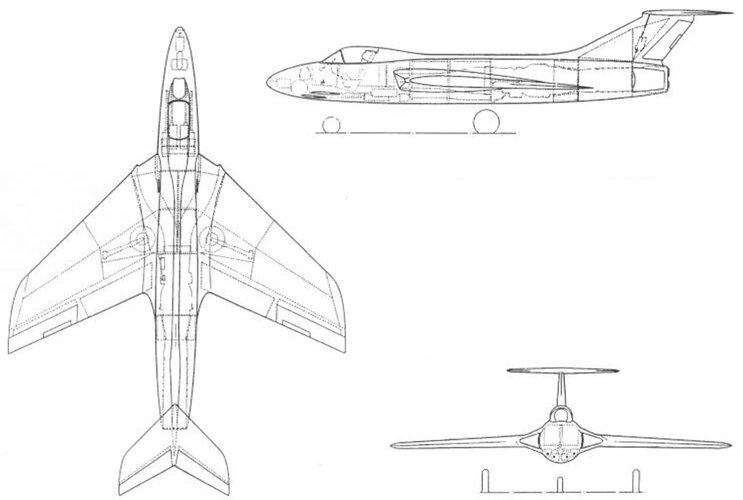 scheme of the Hawker P.1067 fighter project on May 2, 1949..jpg