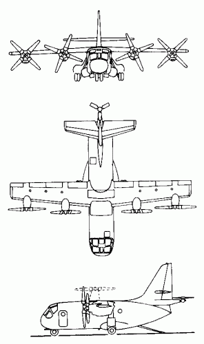 3-view drawing of XC-142.gif