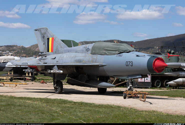 USAF-Belgian MiG-21UM (073) at Budaors (17 April 2022).jpg