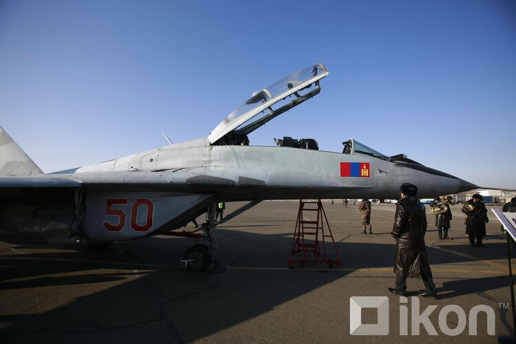 Mongolian MiG-29UB (50 red) at Nalayh AB (15 November 2019) (1).jpg