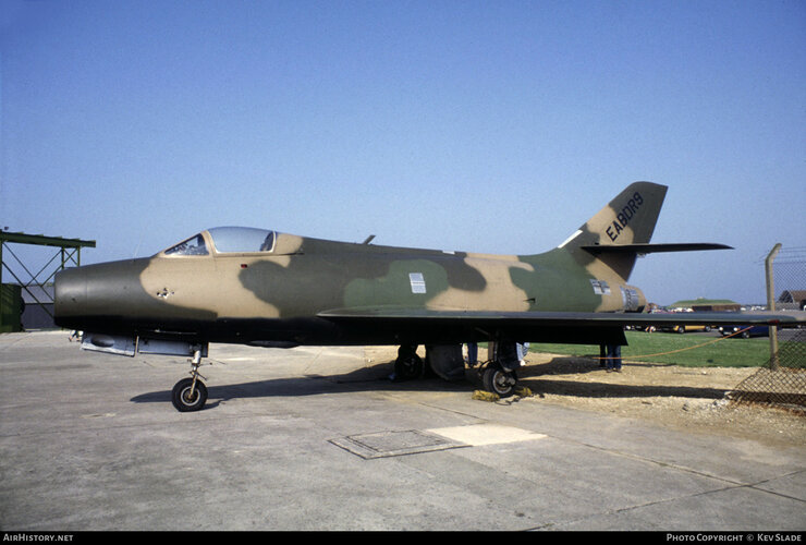 USAF Mystère IVA (139, EABDR9) at Upper Heyford (9 June 1984) (2).jpg