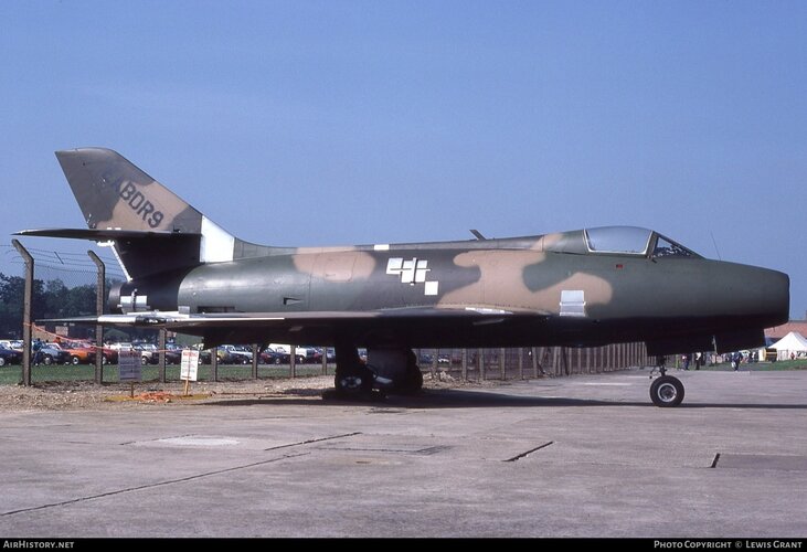 USAF Mystère IVA (139, EABDR9) at Upper Heyford (9 June 1984).jpg