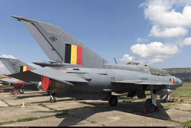 Belgian MiG-21UM (055) at Budaors (20 April 2022).jpg