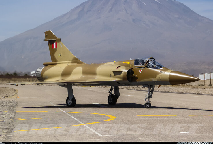 Peruvian Mirage 2000P (062, 126) at Arequipa - Rodriguez Ballon (10 August 2013).jpg