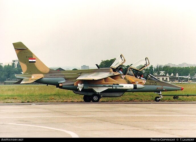Egyptian Alphajet MS1 (3615, F-ZJTD) at Le Bourget airshow (June 1987).jpg