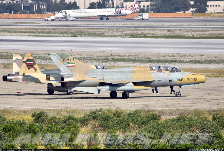 IRIAF FT-7N & Saeqeh (3-7719) at Mehrabed Int'l (April 2023).jpg