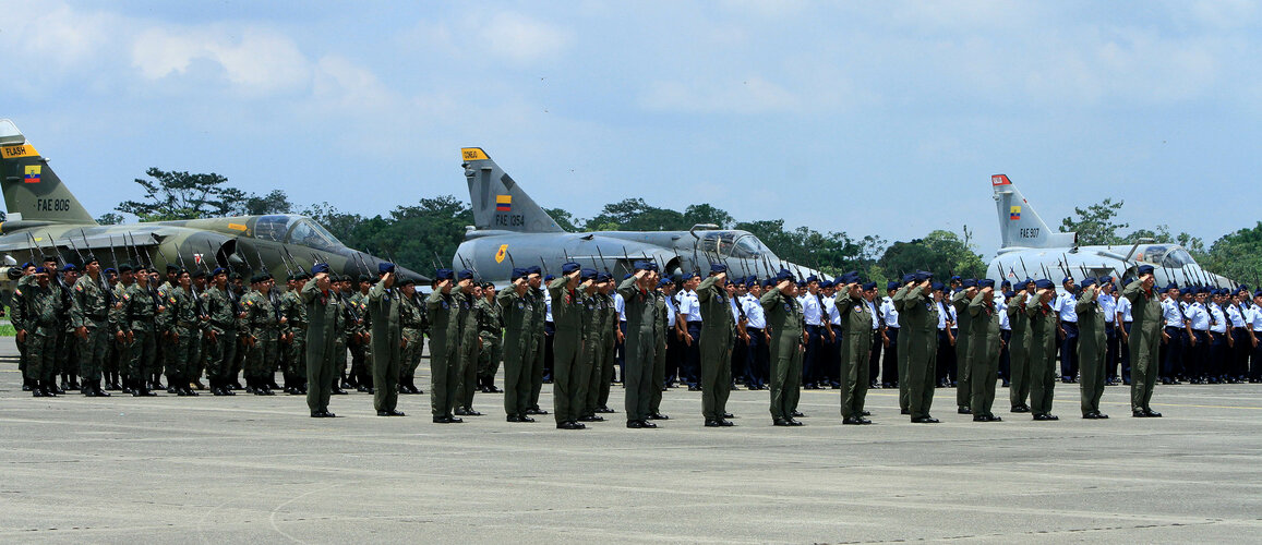 Ecuadoran Mirage F1JA, Kfir CE & Cheetah C at Taura AB (10 February 2015).jpg