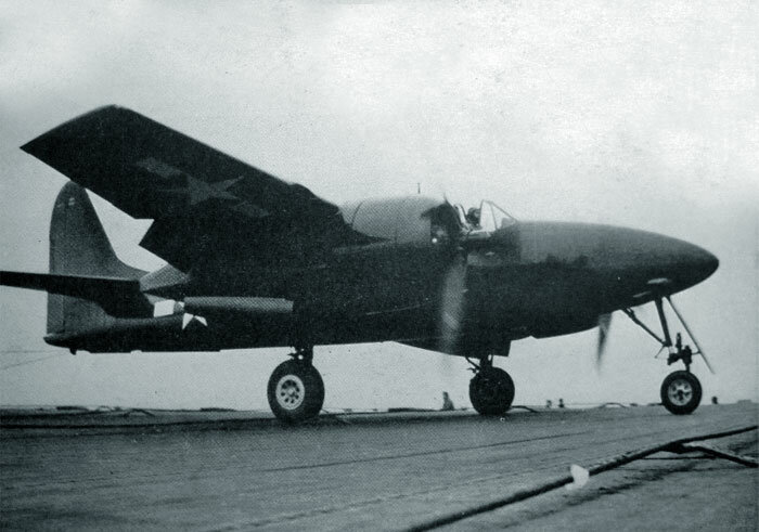 Lieutenant Charlie Lane traps aboard USS Shangri-La in his Grumman F7F-1 Tigercat 17 November ...jpg