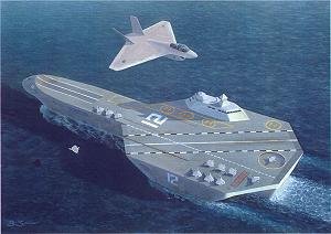 stealth trimaran aircraft carrier